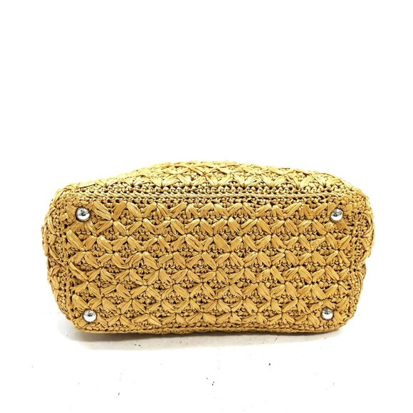 Authentic Prada Hand Bag Brown Raffia mn715-112925 - Picture 5 of 16